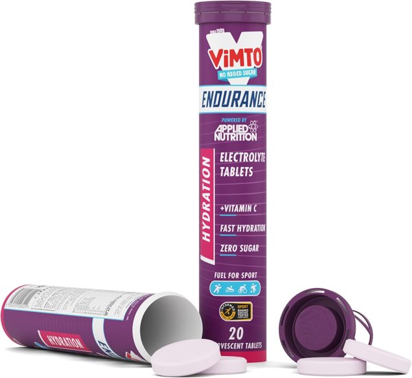 Applied Nutrition Hydration Tablets with electrolytes, Vimto flavour, 20 tablet tube