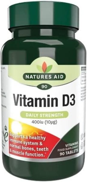 Natures Aid Vitamin D3 10µg (400IU) Supplement
