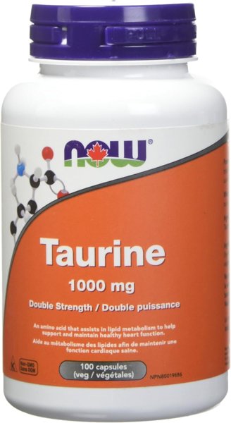 NOW Taurine 1000mg 100 Veg Capsules