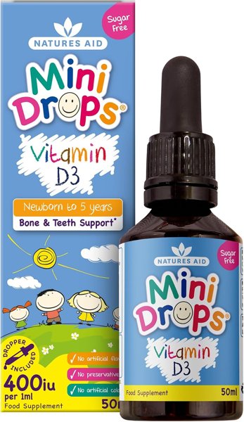 Natures Aid Mini Drops Vitamin D3 Liquid Supplement
