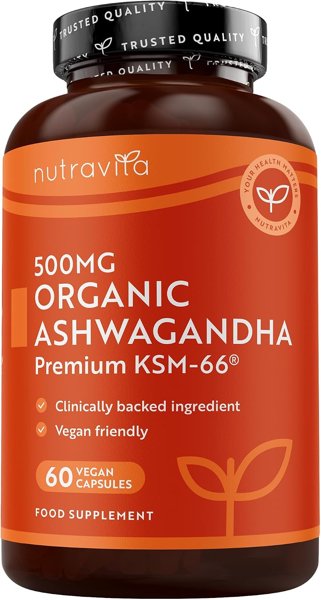 Nutravita Certified Organic Ashwagandha KSM-66® Root 6000mg