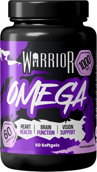 Warrior Omega 3 Fish Oil Capsules 1000mg 60 Softgels with EPA DHA