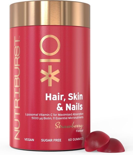 Nutriburst Hair Skin & Nails • Biotin & VIT E • Vegan & Sugar Free…