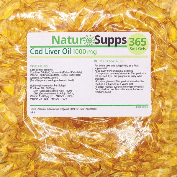 Natur Supps Cod Liver Oil Capsules High Strength 1000mg