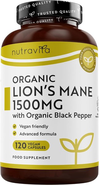 Nutravita Organic Lions Mane Mushroom 1500mg