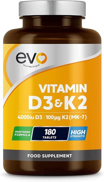 EVO Nutrition Vitamin D3 4000IU & K2 100mcg MK7