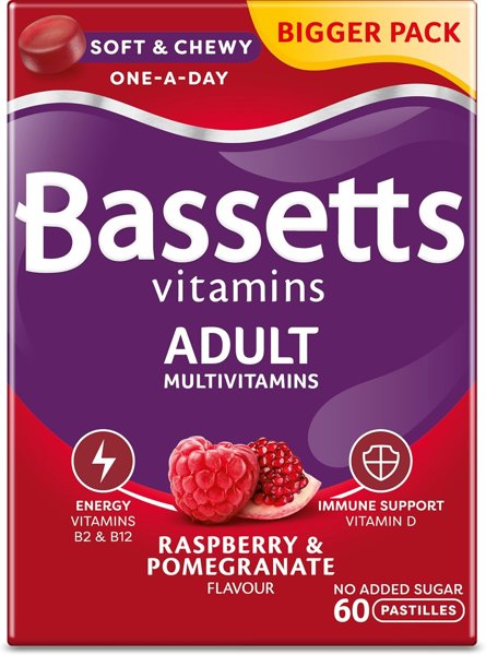 Bassetts Vitamins Adult Raspberry & Pomegranate Multivitamins 60 Gummies