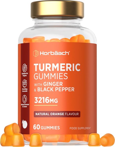 Turmeric Gummies with Black Pepper & Ginger 3216mg