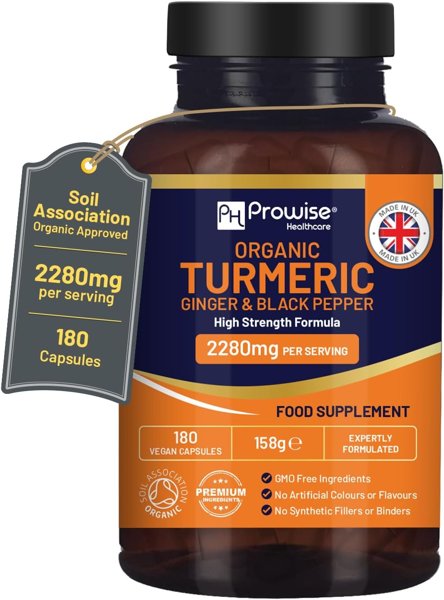 Organic Turmeric 2280mg (High Strength) with Black Pepper & Ginger