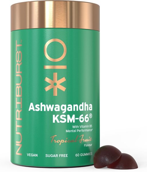Nutriburst Ashwagandha KSM-66 • Boost Clarity • Vegan & Sugar Free…