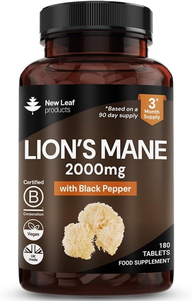 New Leaf Lions Mane Mushroom Supplement 2000mg