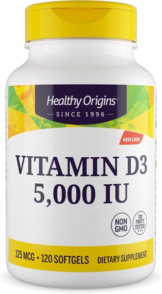 Healthy Origins High Strength Vitamin D3 5,000 UI Softgel Capsules