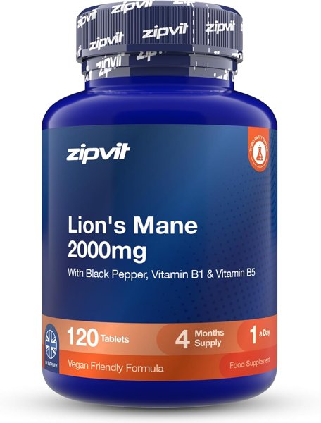 Zipvit Lions Mane Supplement 2000mg with B1