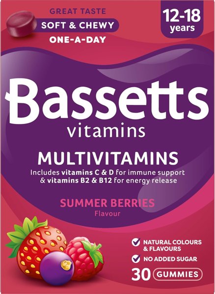 Bassetts Vitamins 12-18 Years Summer Berries Multivitamins 30 Gummies