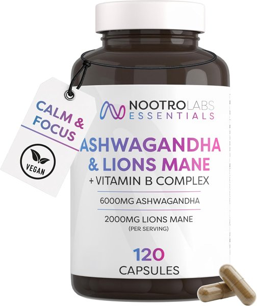 Nootro Ashwagandha 6000mg & Lion's Mane Supplement
