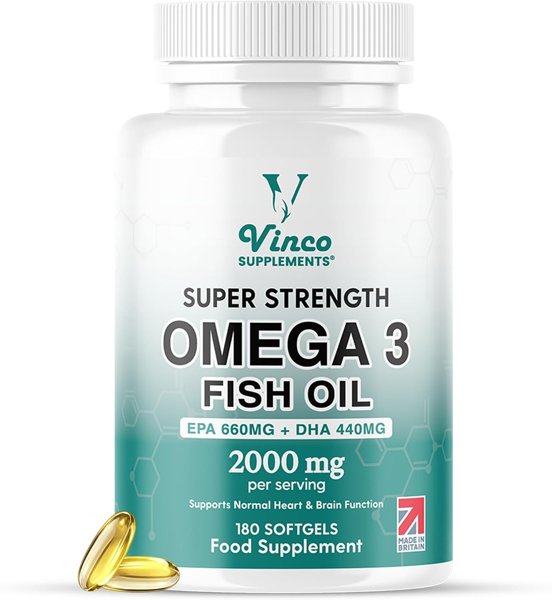 Vinco Wild Caught High Strength Omega 3 Fish Oil 2000mg