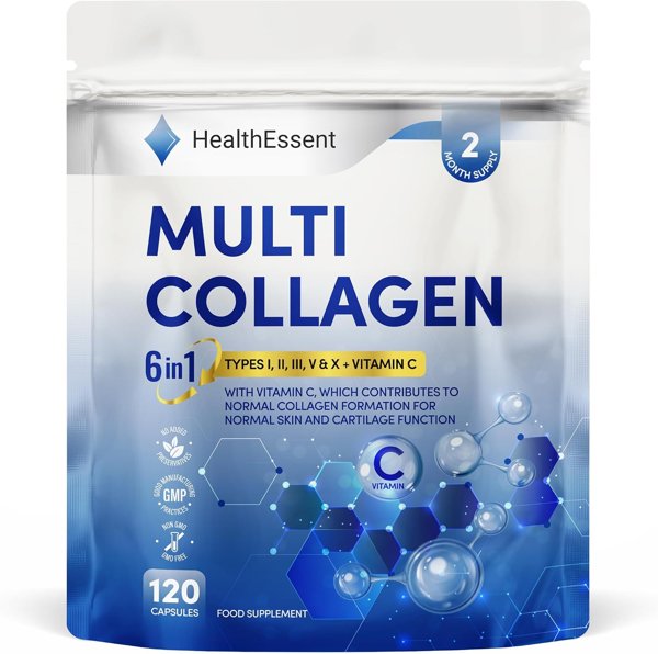 HealthEssent Multi Collagen Supplements 1650mg 6-in-1 for Women & Men…