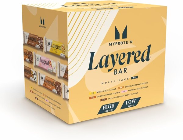 Myprotein Layered Protein Bar Variety Box 12 x 60g 20g Protein Per Bar…